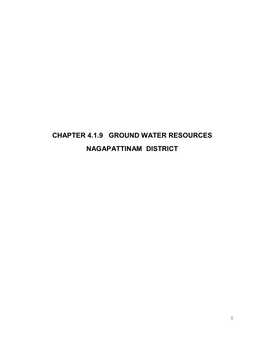 Chapter 4.1.9 Ground Water Resources Nagapattinam District