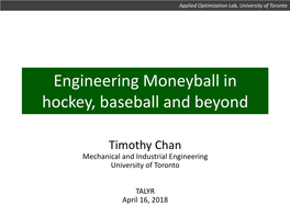 Engineering Moneyball in Hockey, Baseball and Beyond