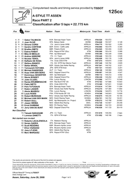 R Race CLASSIFICATION