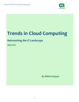 Trends in Cloud Computing