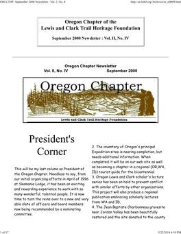 September 2000 Newsletter : Vol