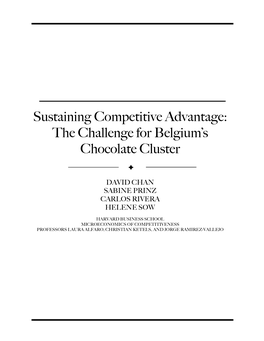 The Challenge for Belgium's Chocolate Cluster