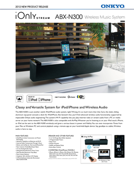 ABX-N300 Wireless Music System BLACK