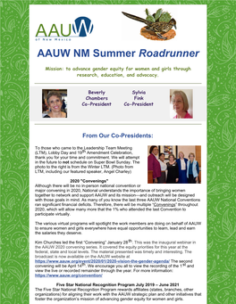 AAUW NM Summer Roadrunner
