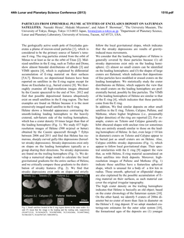 Particles from Ephemeral Plume Activities of Enceladus Deposit on Saturnian Satellites