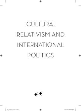 Cultural Relativism and International Politics