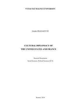 Cultural Diplomacy of the United States and France