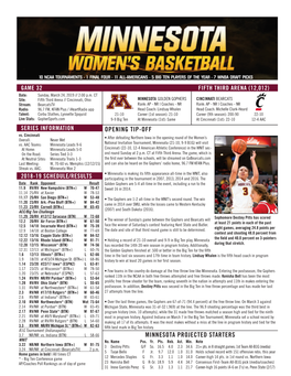 Opening Tip-Off Minnesota Projected Starters