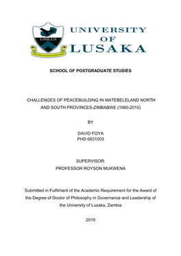 School of Postgraduate Studies Challenges