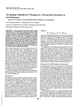 2.0-A Resolution (Protein Structure/Flavin Mononucleotide/Hydrogen Bonding/X-Ray Crystallography) K