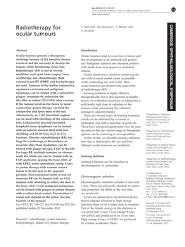 Radiotherapy for Ocular Tumours C Stannard Et Al 120