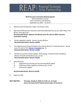 09.10.20 REAP Executive Committee Meeting Packet