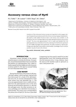 Accessory Venous Sinus of Hyrtl