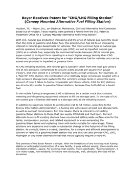 CNG/LNG Filling Station” (Canopy Mounted Alternative Fuel Filling Station)