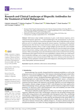 Research and Clinical Landscape of Bispecific Antibodies for The