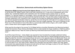 Shanacloon (Ballyvourney) County Cork Ogham Stones: 3 Stones Which Are Beside a Small Mound Said to Be the Site of St