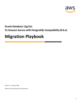 Playbook Migrate from Oracle to Amazon Aurora Postgresql