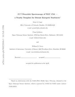 HST Ultraviolet Spectroscopy of NGC 1741-A Nearby Template for Distant