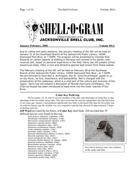 Of 10 the Shell-O-Gram Volume 49(1)