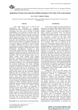 Applications of Large-Scale Molecular Profiling Techniques to the Study of the Corpus Luteum