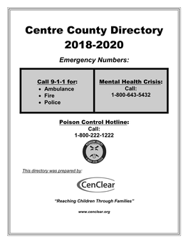 Centre County Directory 2018-2020