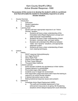 Kern County Sheriff's Office Active Shooter Response -1990