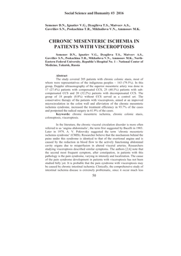 Chronic Mesenteric Ischemia in Patients with Visceroptosis