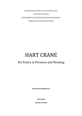 HART CRANE His Poetry in Presence and Meaning