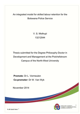 An Integrated Model for Skilled Labour Retention for the Botswana Police Service