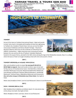 Highlights of Uzbekistan