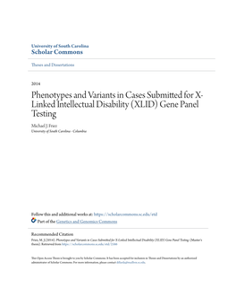 Phenotypes and Variants in Cases Submitted for X-Linked Intellectual Disability (XLID) Gene Panel Testing