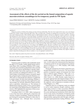 Assessment of the Effects of the Dry Period on the Faunal Composition of Aquatic Macroinvertebrate Assemblages in Two Temporary Ponds in NW Spain