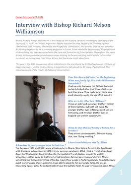 Interview with Bishop Richard Nelson Williamson