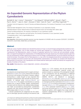 An Expanded Genomic Representation of the Phylum Cyanobacteria