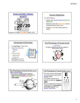 Evaluating Visual Acuity