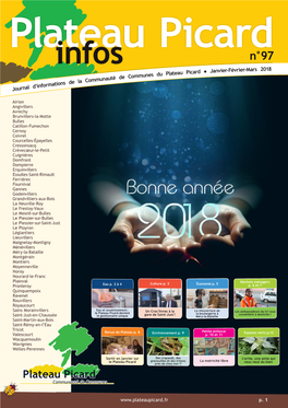 Infos N°97 Vrier-Mars 2018 U Picard ● Janvier-Fé Unes Du Platea Té De Comm Communau Ions De La D’Informat Journal