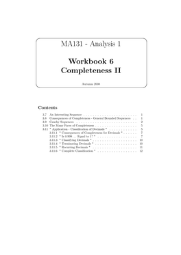 MA131 - Analysis 1 