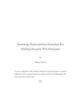 Knowledge Representation Formalism for Building Semantic Web Ontologies