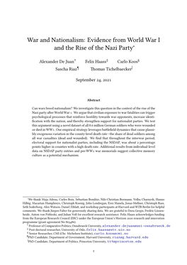 World War I, Nationalism, and the Rise of the Nazi Party