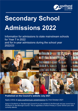 Secondary School Admissions Booklet