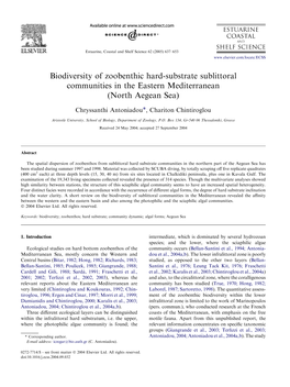 Biodiversity of Zoobenthic Hard-Substrate Sublittoral Communities in the Eastern Mediterranean (North Aegean Sea)