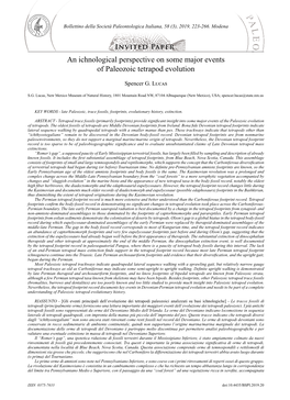 An Ichnological Perspective on Some Major Events of Paleozoic Tetrapod Evolution