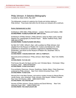 AA Library Bibliography