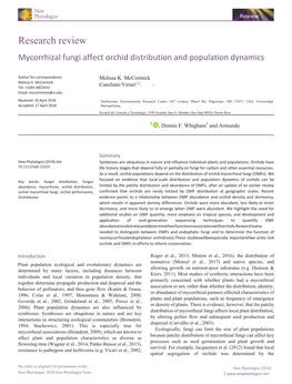 Mycorrhizal Fungi Affect Orchid Distribution and Population Dynamics