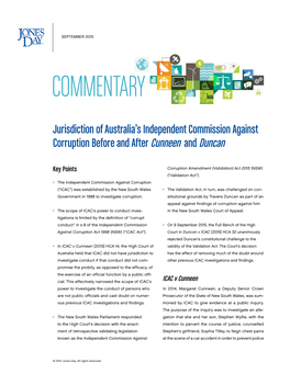 Jurisdiction of Australia's Independent Commission Against Corruption