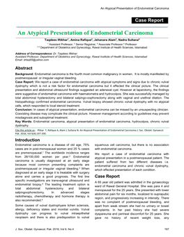 An Atypical Presentation of Endometrial Carcinoma