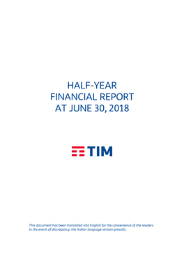 HALF-YEAR FINANCIAL REPORT at JUNE 30, 2018 Worldreginfo - A557cdd8-19Ec-4271-B004-7A6a69bcf83c