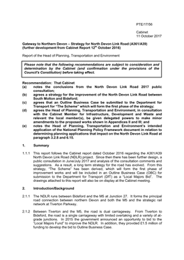 Strategy for North Devon Link Road A361 A39, Item 64. PDF 1