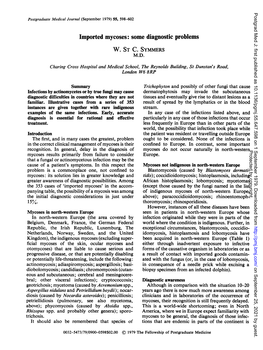 Imported Mycoses: Some Diagnostic Problems W