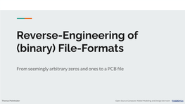 Reverse-Engineering of (Binary) File-Formats